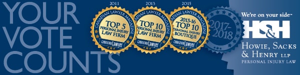 Thank you for Supporting HSH in the Canadian Lawyer 2017-18 Survey of Top Personal Injury Firms