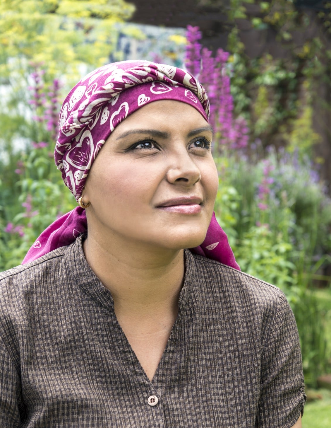 This beautiful woman is under chemotherapy treatment to cure breast cancer