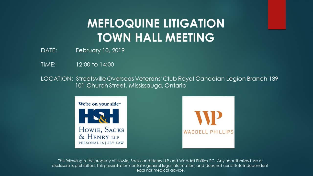 February 10, 2019–Mefloquine Town Hall Makes its First Stop in Toronto